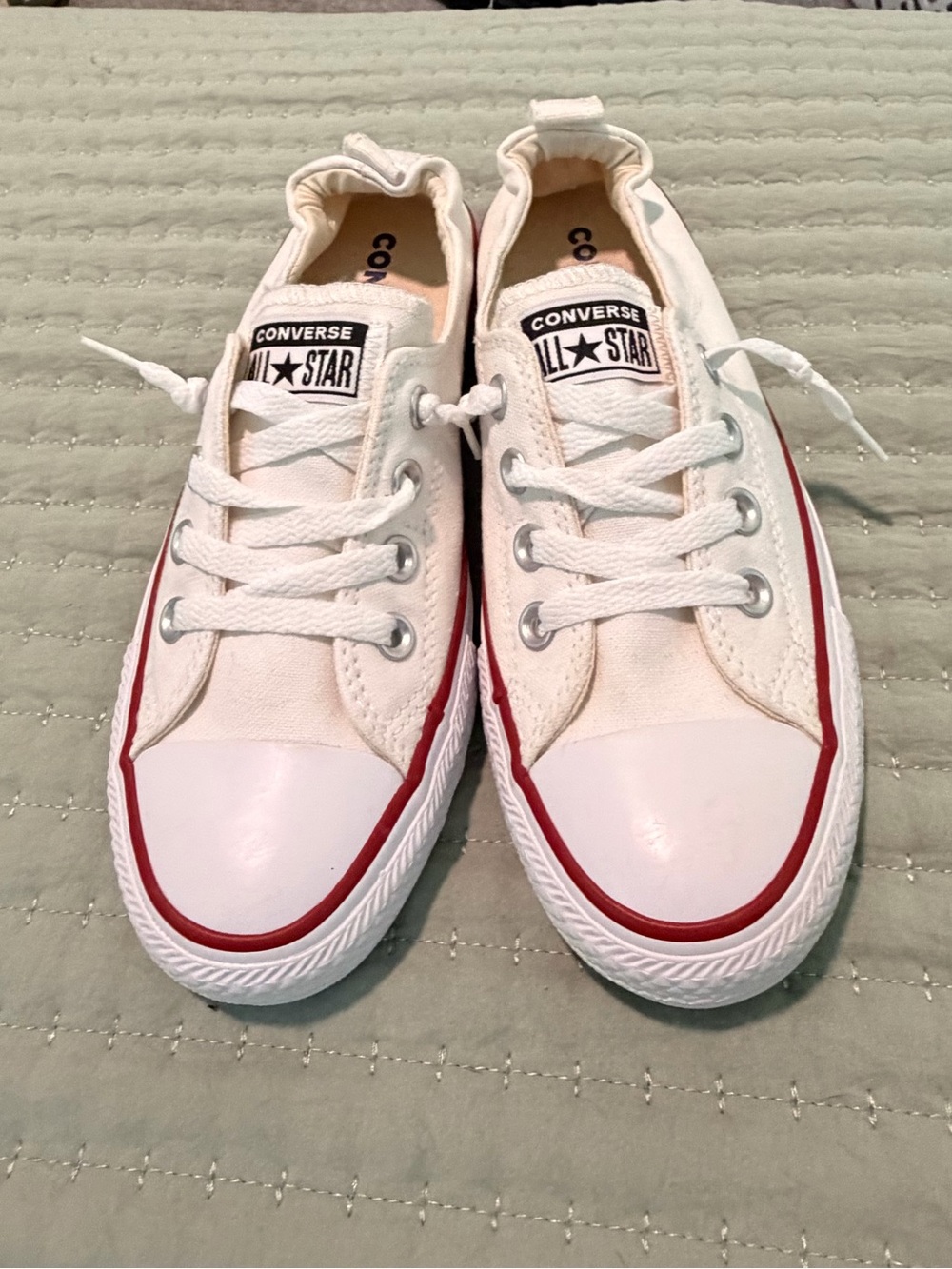 Women’s Converse Chuck Taylor Allstar Shoreline Sneaker in White with Red Stripe